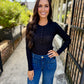 Z Supply Rowena Fine Knit Sweater- Black