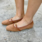 Jamie Suede Mary Jane Flats- Camel