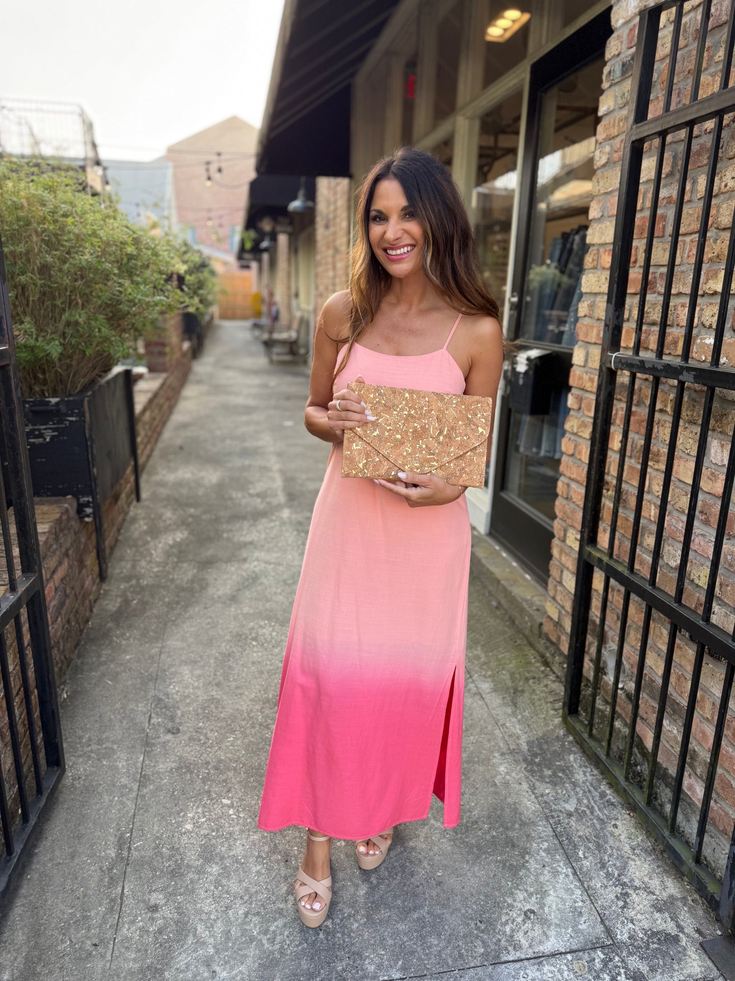 Ombre Maxi Dress- Coral