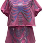 Tonal Skeleton Top- Pink