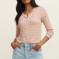 Z Supply Ferris Henley Striped Top- Pink