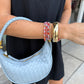 Keely Mini Woven Hobo- Light Blue
