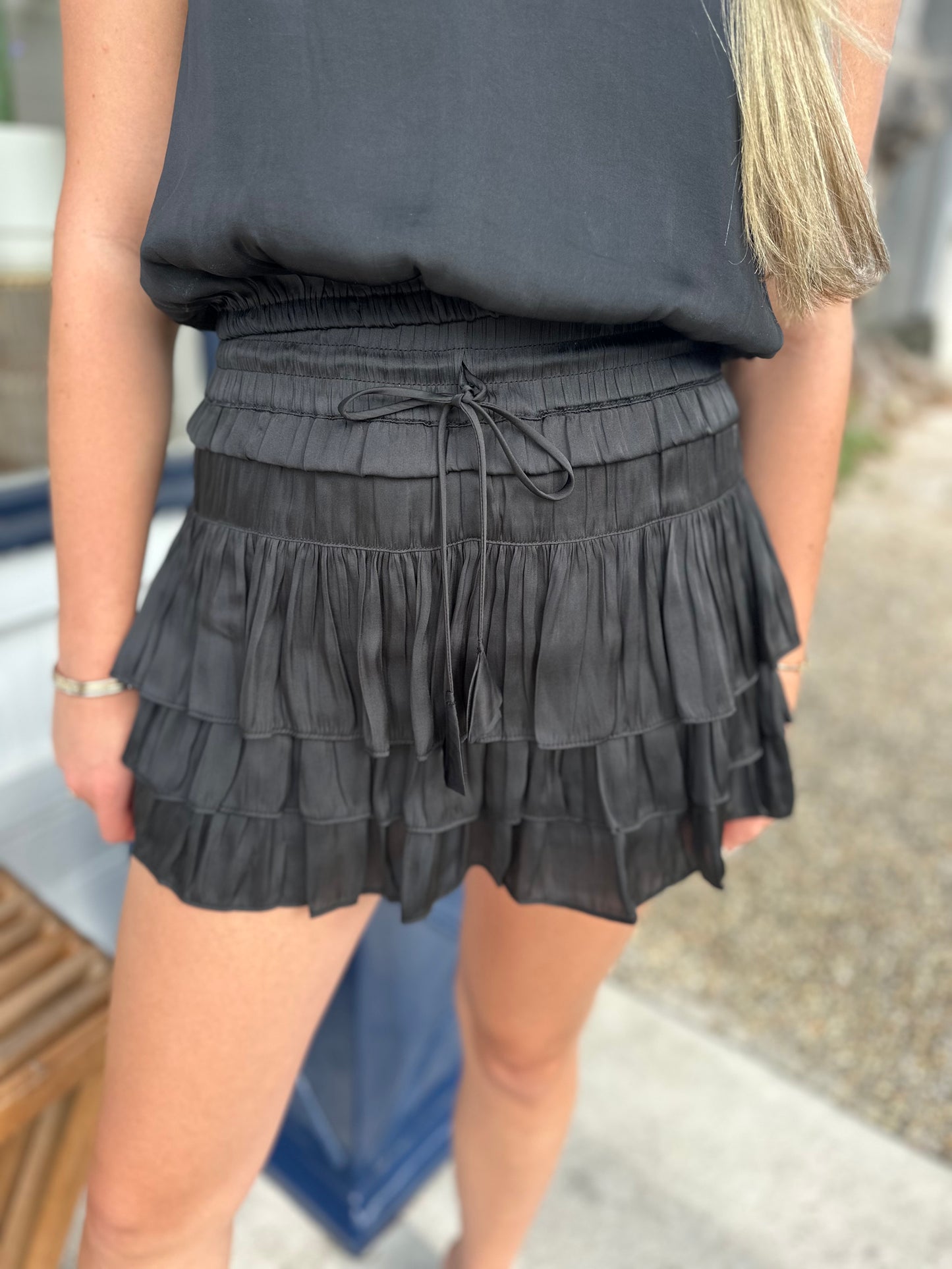 Mandy Layered Skort- Black