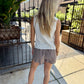 Plaid Pleated Shorts- Chocolate