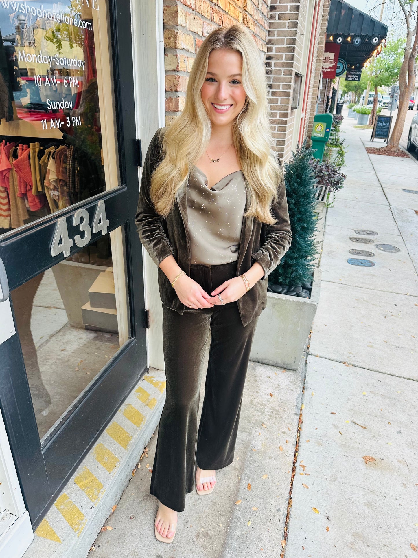 Rhinestone Cami Tank- Olive