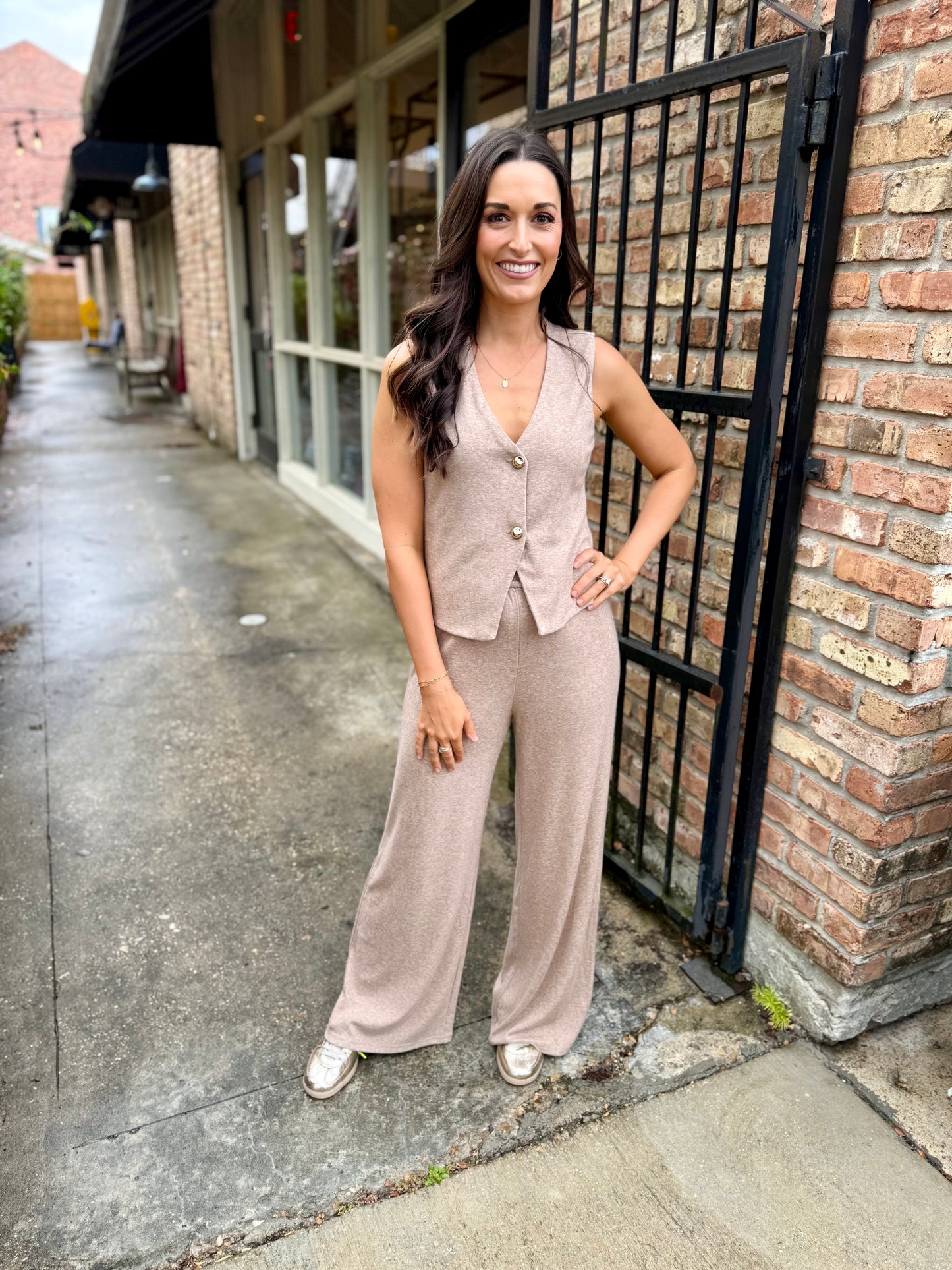 Rhapsody Knit Vest Top- Oatmeal