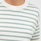 Paul Striped Crop Tee- Sage Green