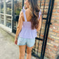 Bow Tie Scallop Top- Lavender