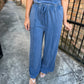 FP Mineral Washed 2 PC Pants Set- Navy