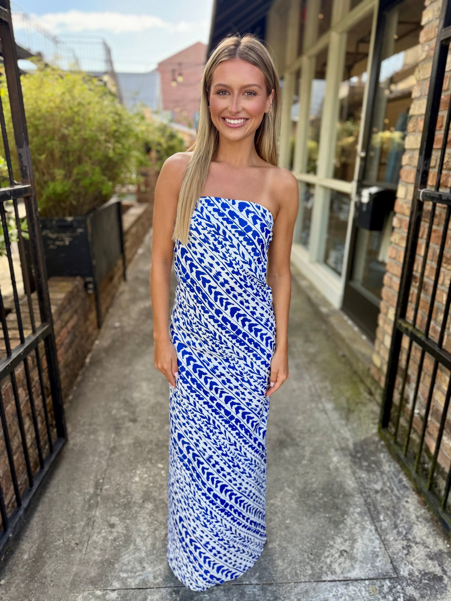 Eliana Dress- Cobalt Trail