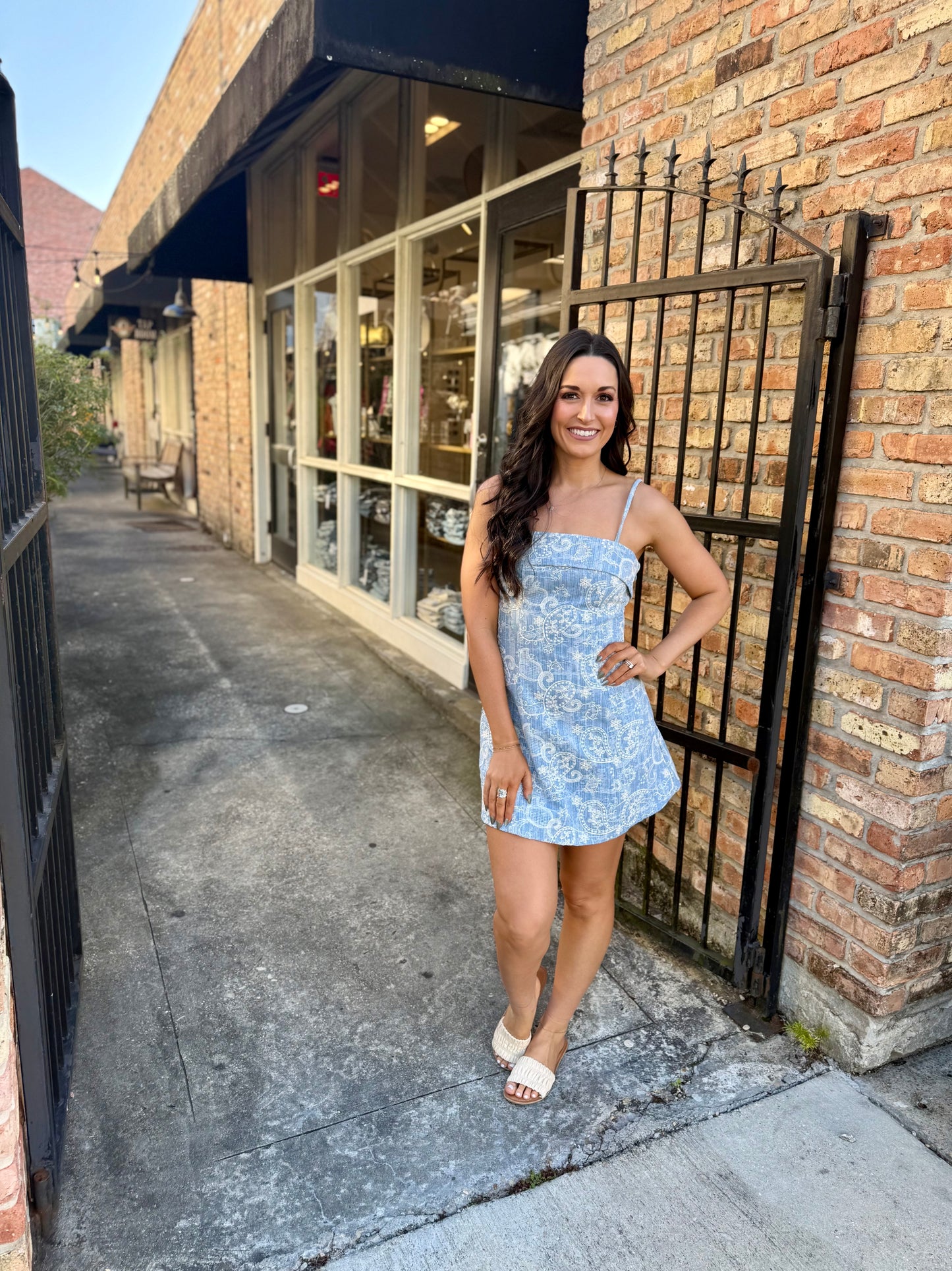 Ingrid Embroidered Denim Dress