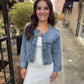 Collarless Denim Jacket