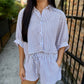 Ferrara Striped Set- Mocha/White