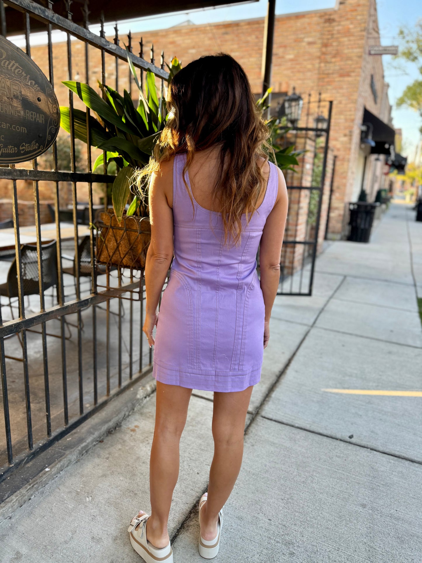 Gibbs Denim Mini Dress- Purple/Lav