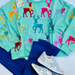 Velvet Reindeer & Bows Sweatshirt- Mint