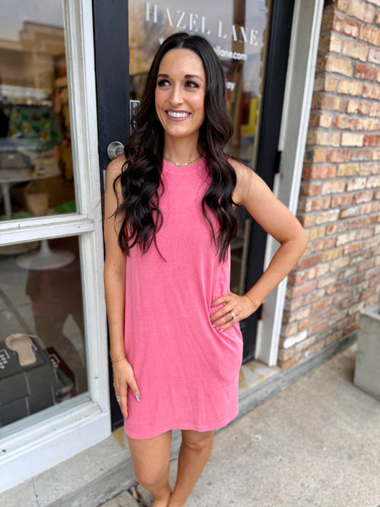Peter Sleeveless Pocket Dress- Taffy Pink