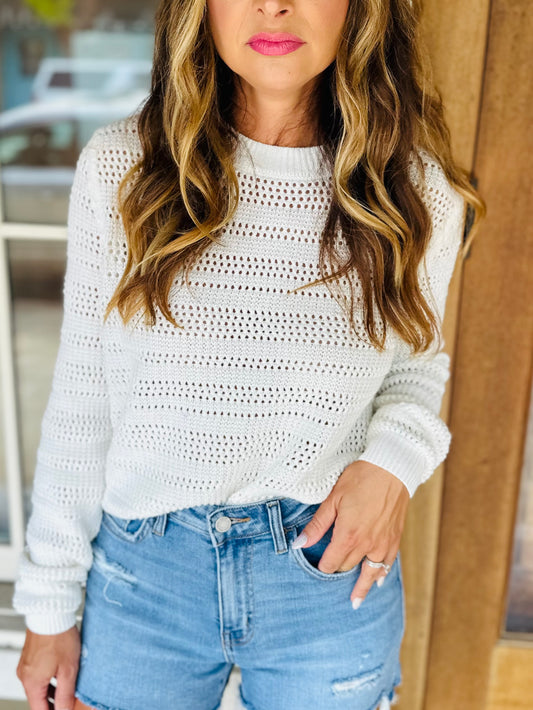 Portia Knit Sweater- Off White