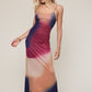 Romantic Mesh Slim Fit Maxi Dress- Fruit Night