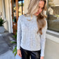 Openwork Knit Sweater- Silver