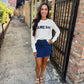 Diamond Denim Skirt- Blue