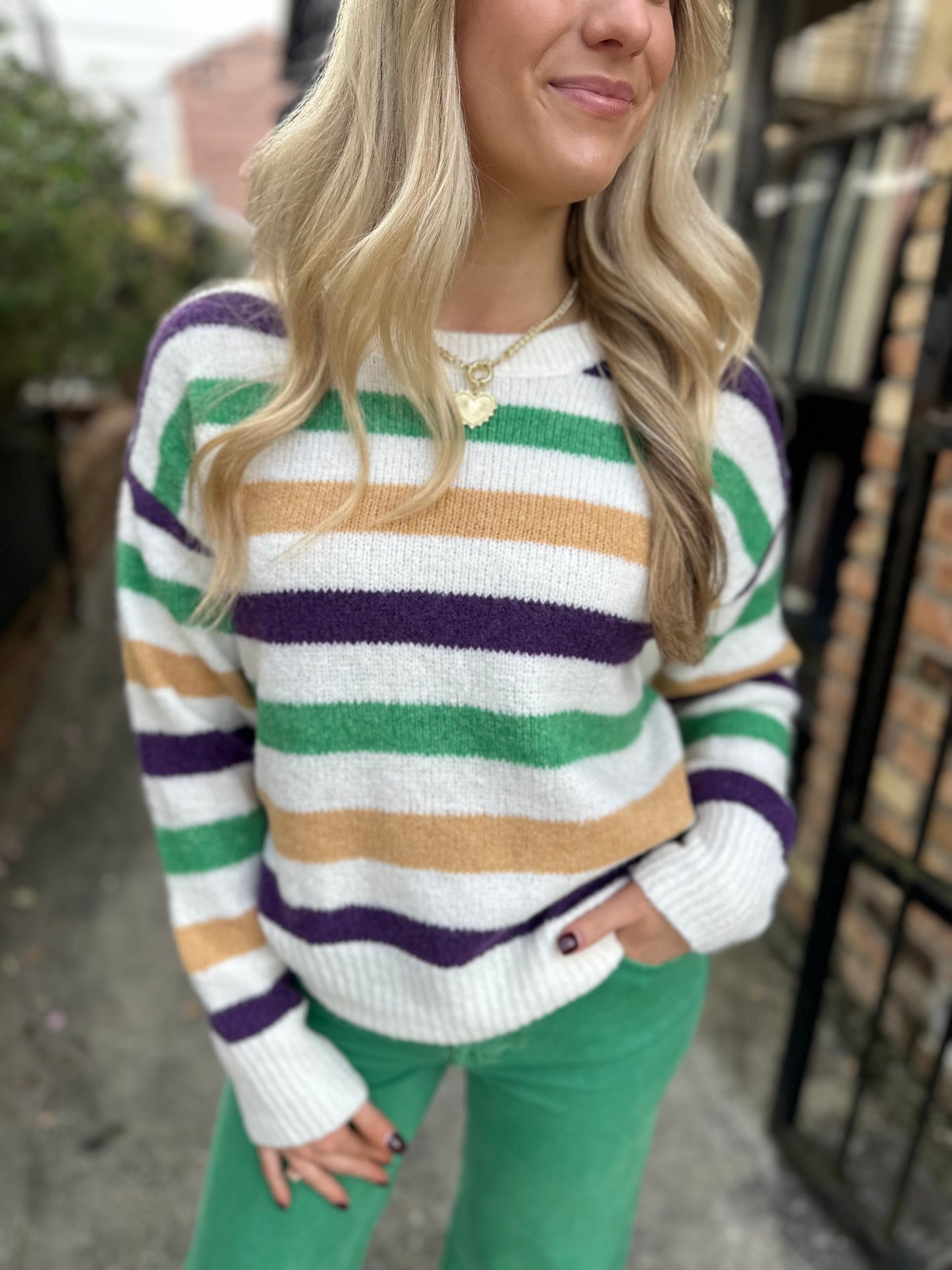 Nyx Stripe MG Sweater- Ivory