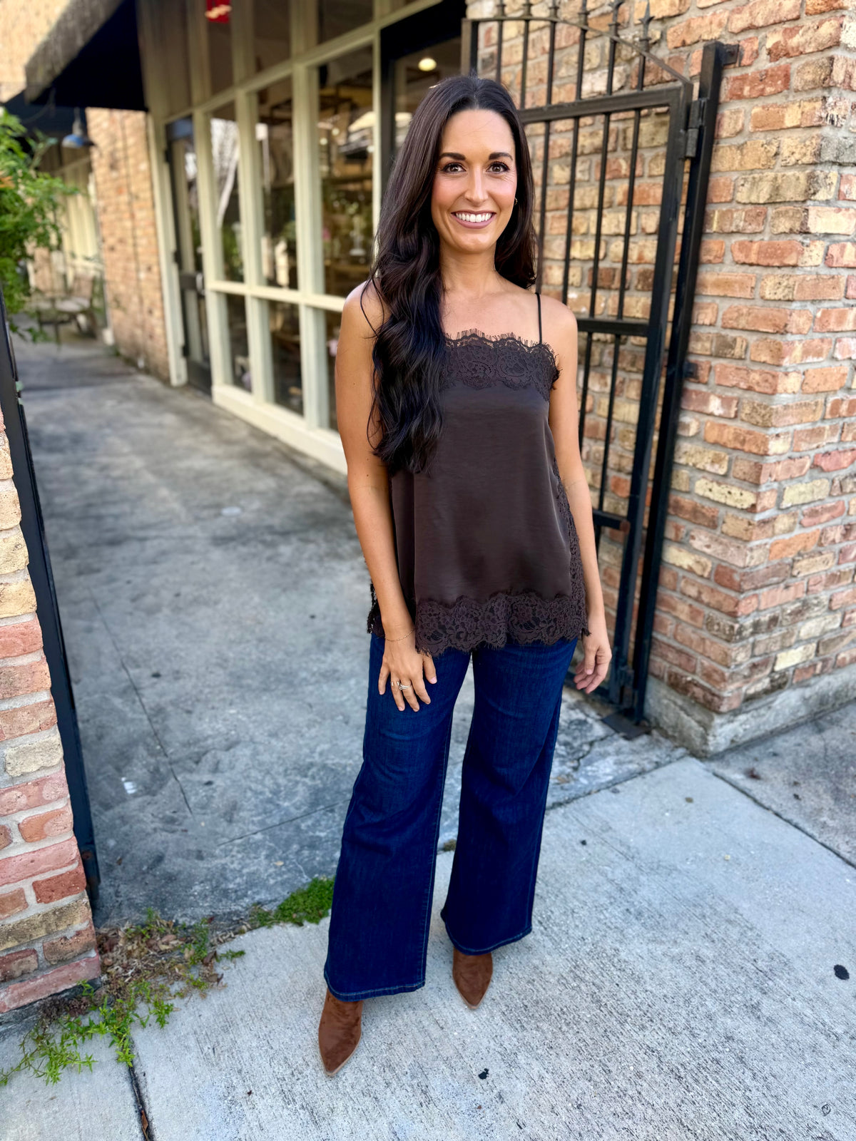 Z Supply Roselle Lace Cami-Cocoa Bean