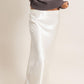 Sage Satin Maxi Skirt- Cream