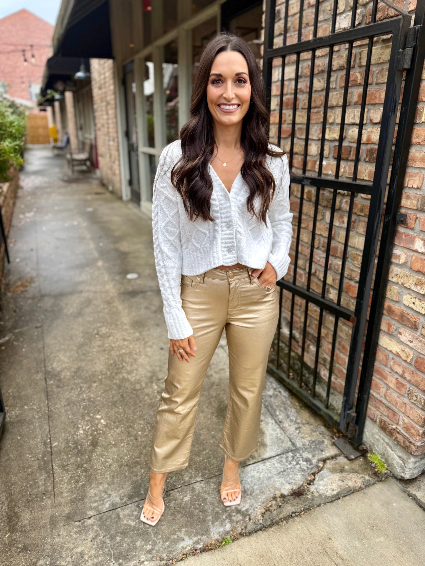 Charlotte (Gold) HR Wide Leg Denim- Gold