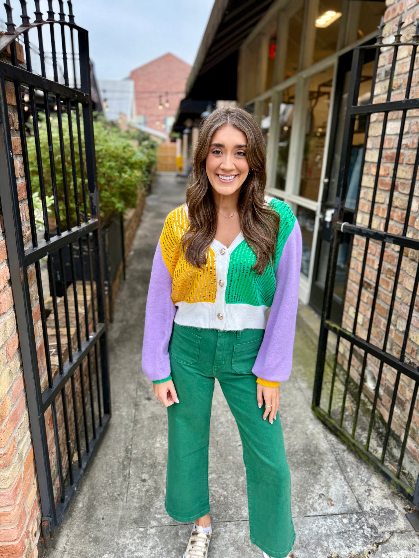 Thoth MG Colorblock Cardigan- Purple