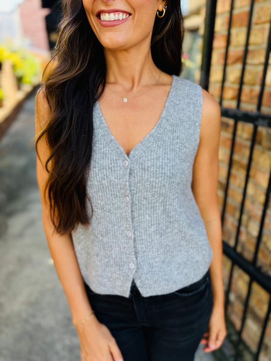 Z Supply Bryce Sweater Vest- Heather Grey