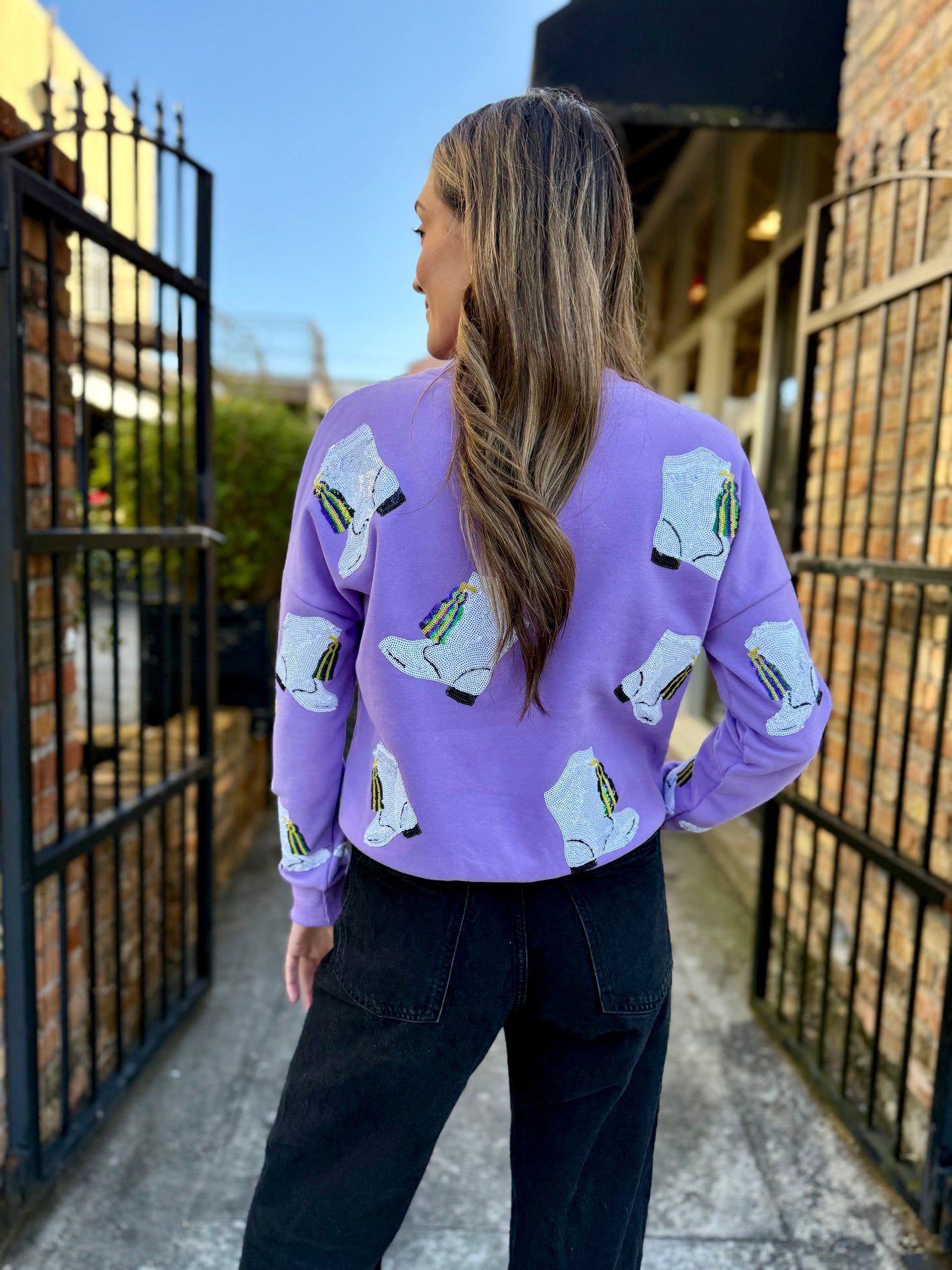 Mardi Gras Boot Sweatshirt