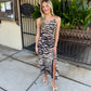 Adella Maxi Dress- Caramel Zebra