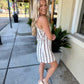 Aurelia Mini Dress- White/Brown