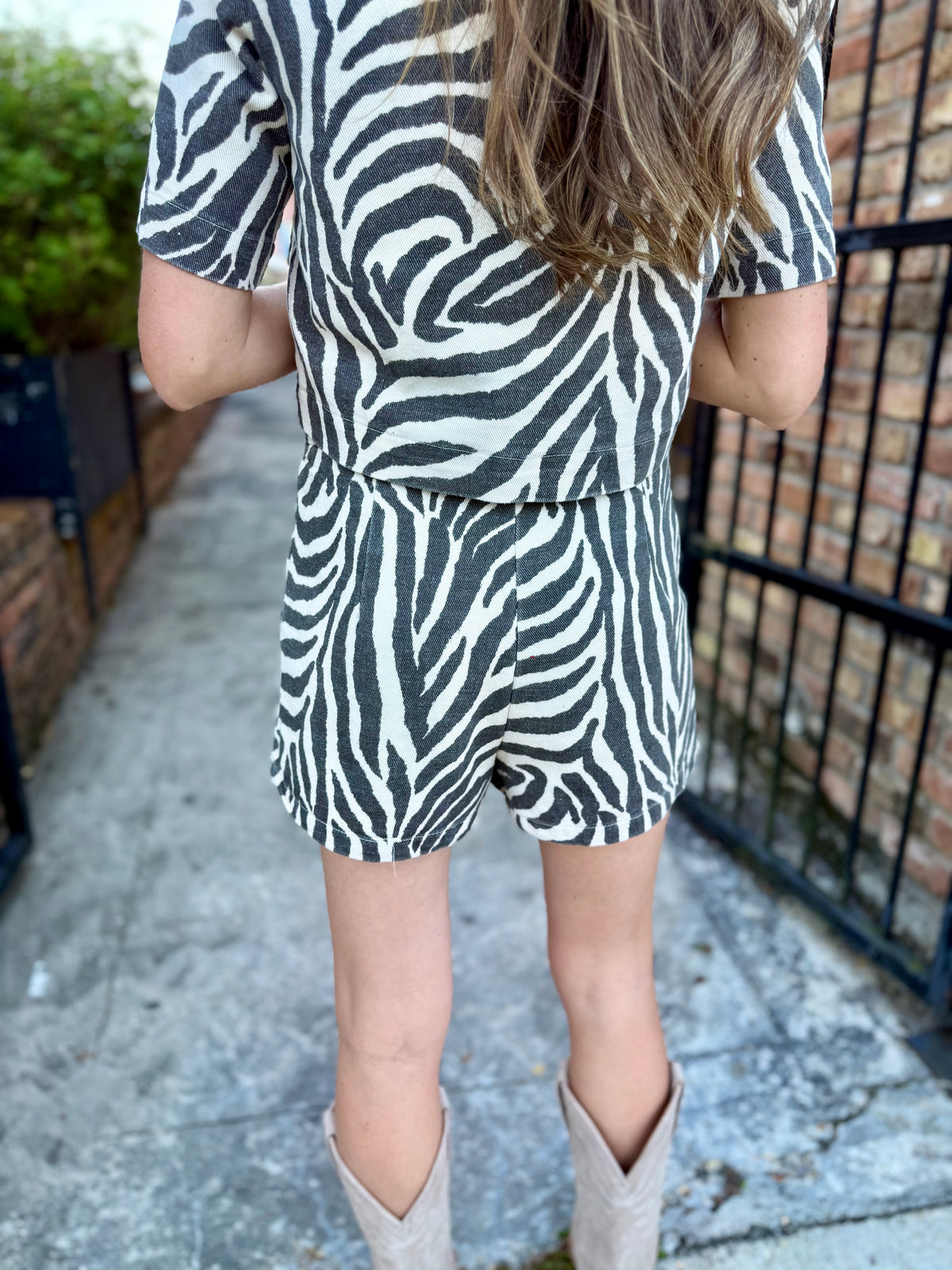 Zebra High Waist Tailored Short