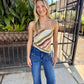 Kenzie Scarf Top- Multi Stripe
