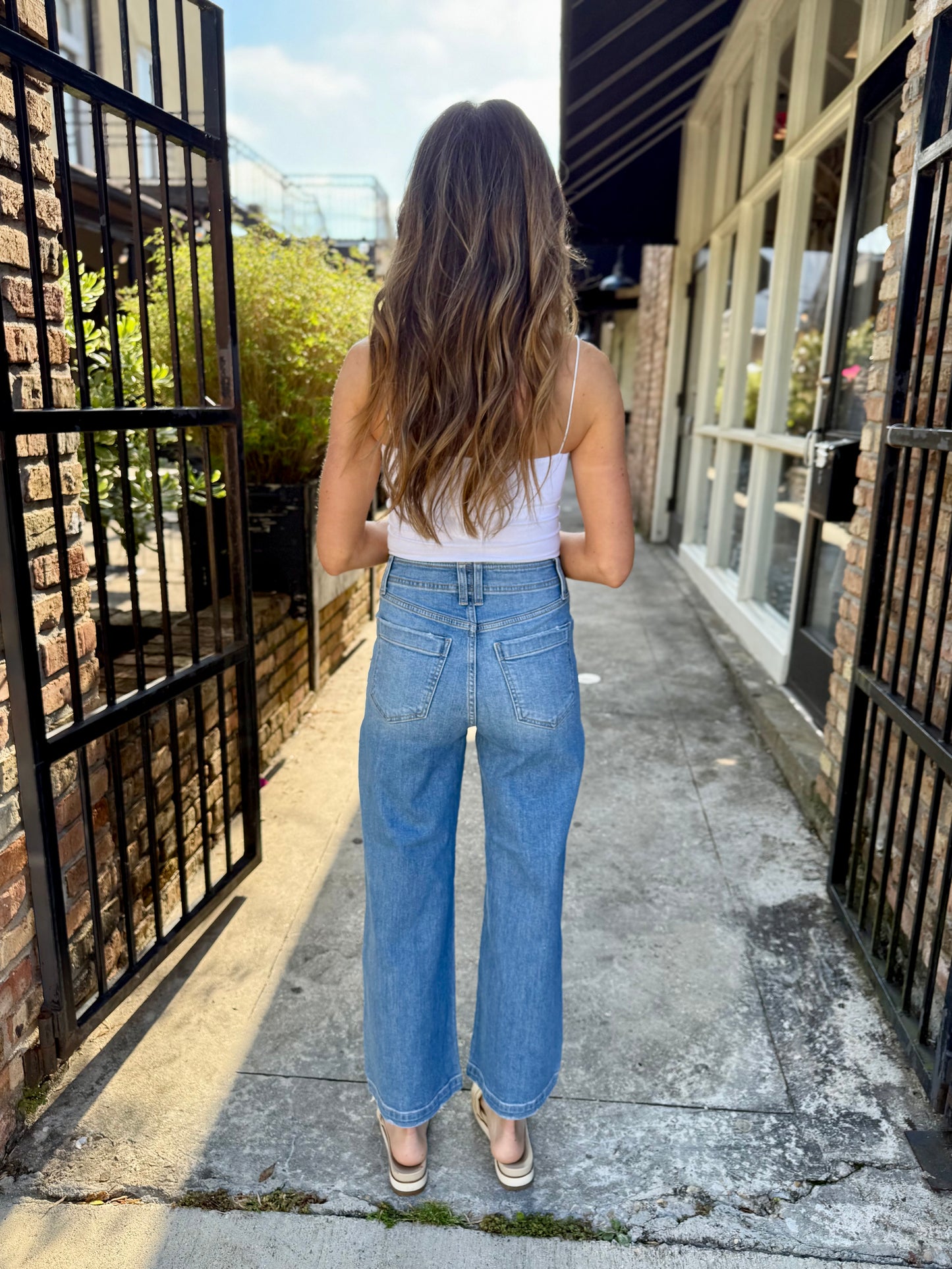 Valley Girl HR Patch Pocket Ankle Denim- Fave