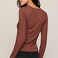 Z Supply Second Skin LS Tee- Dk Rosewood