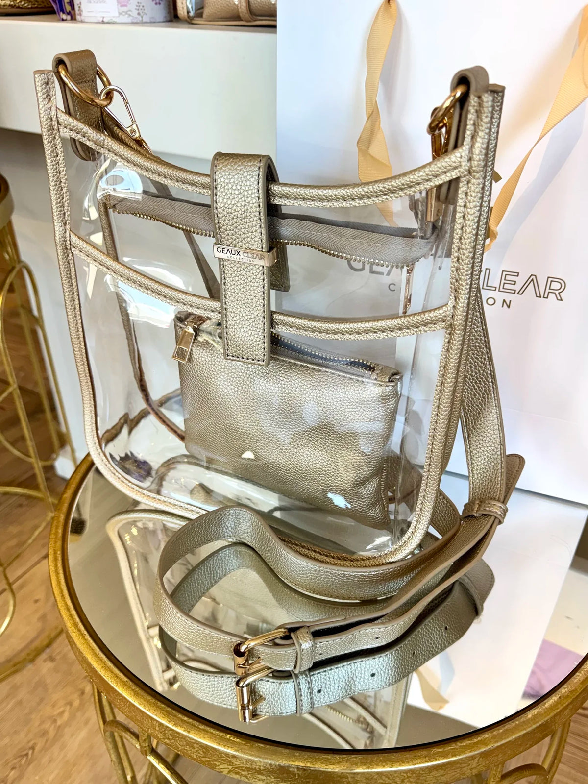 Margaux Clear Bag- Gold