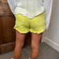 Jane High Rise Denim Shorts- Lemon Drop