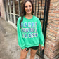 Happy Mardi Gras Street Tile Sweatshirt- Green