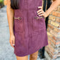 Horse Bit Suede Dress- Merlot