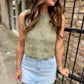 Succulent Sweater Tank- Sage