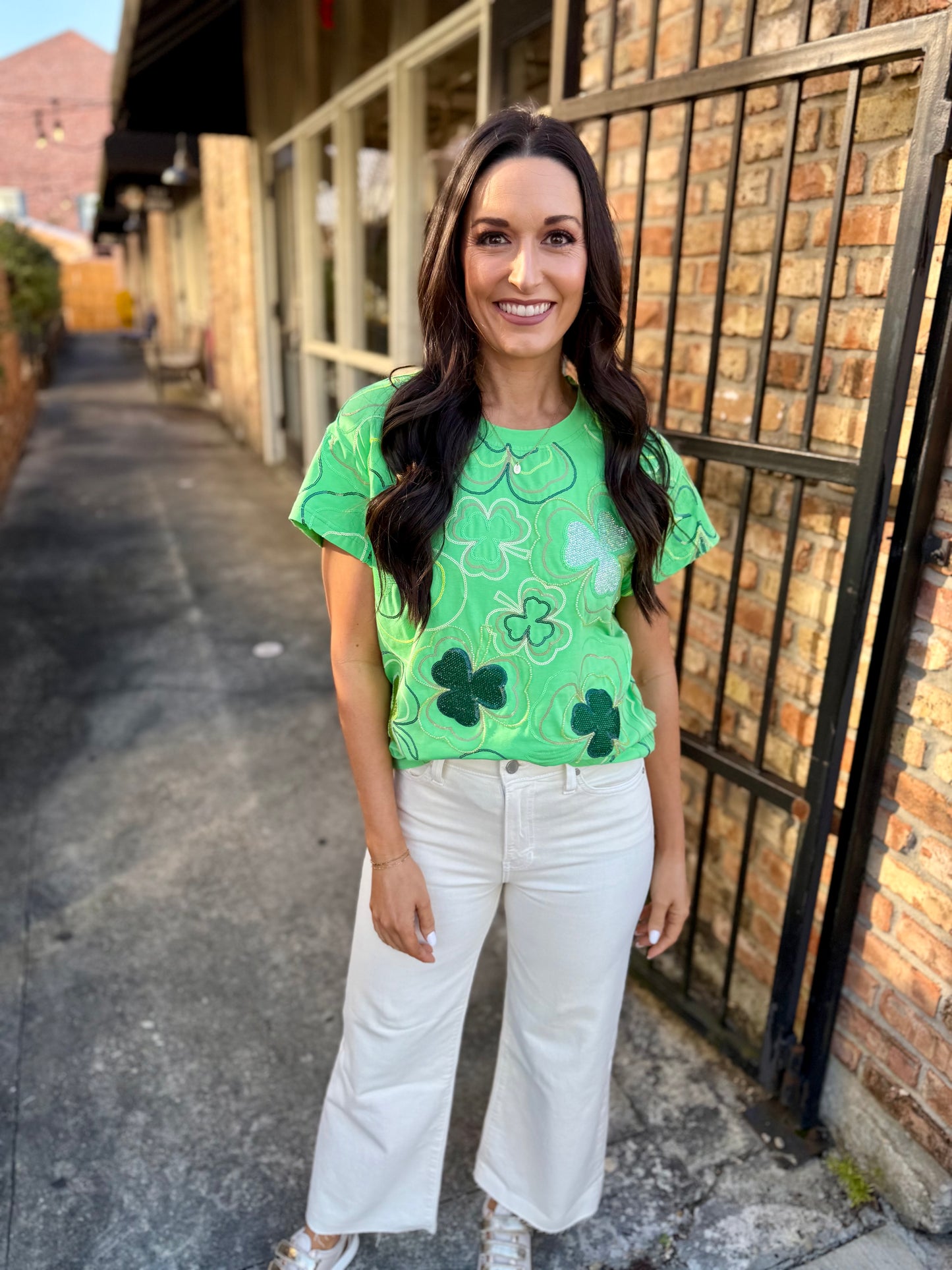 Queen Groovy Shamrock Tee