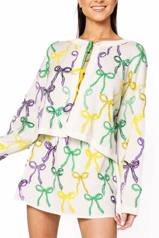 Queen MG Bow Tie Up Sweater