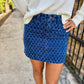 Diamond Denim Skirt- Blue