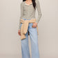 Z Supply Rosanna Stripe Sweater Top- Chalk