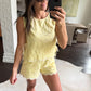 Kenny Eyelet Shorts- Lemon