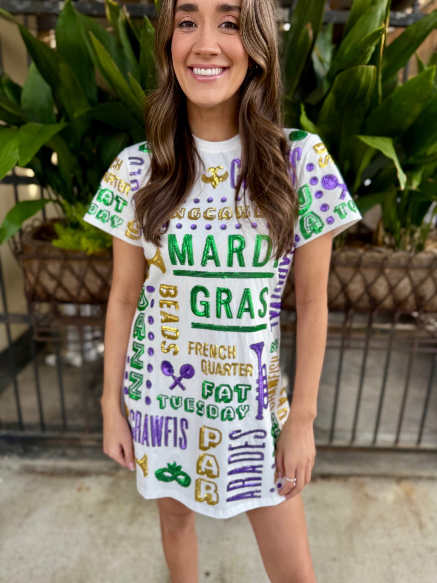 QOS bead Tree Frill Edge Tee