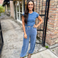 Move Mineral 2 PC Crop Top And Jogger Set- Navy