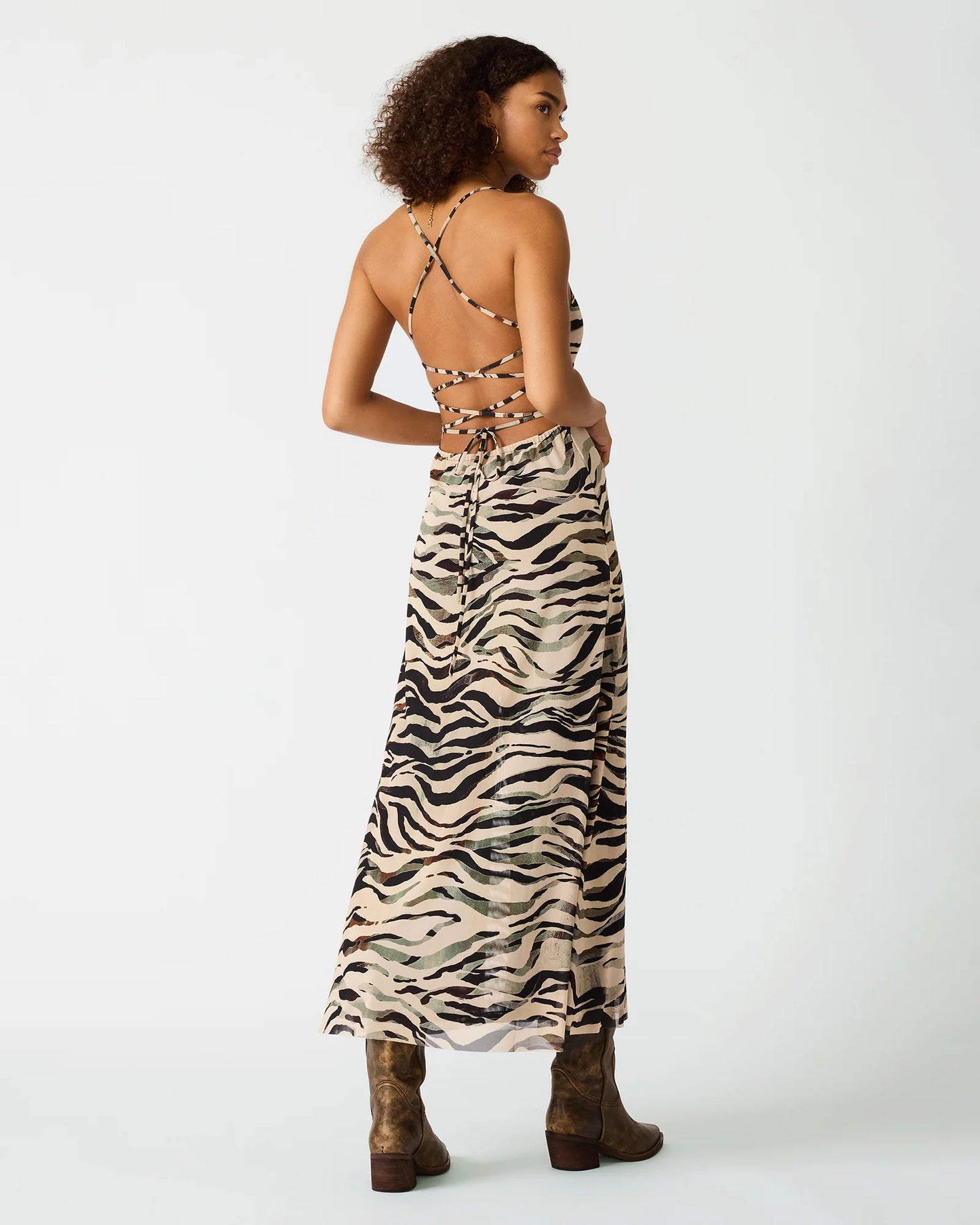 Adella Maxi Dress- Caramel Zebra